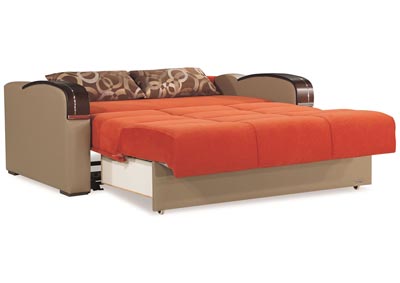 Sleep Plus Orange Chenille Love Seat Sleeper,Ottomanson (Previously Casamode)